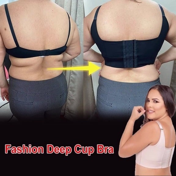 Women Full Coverage Push up Bra Underwire Sculpting Uplift Shapewear Deep Cup T Shirt Bra Hide Back Fat Smoothing Brassiere