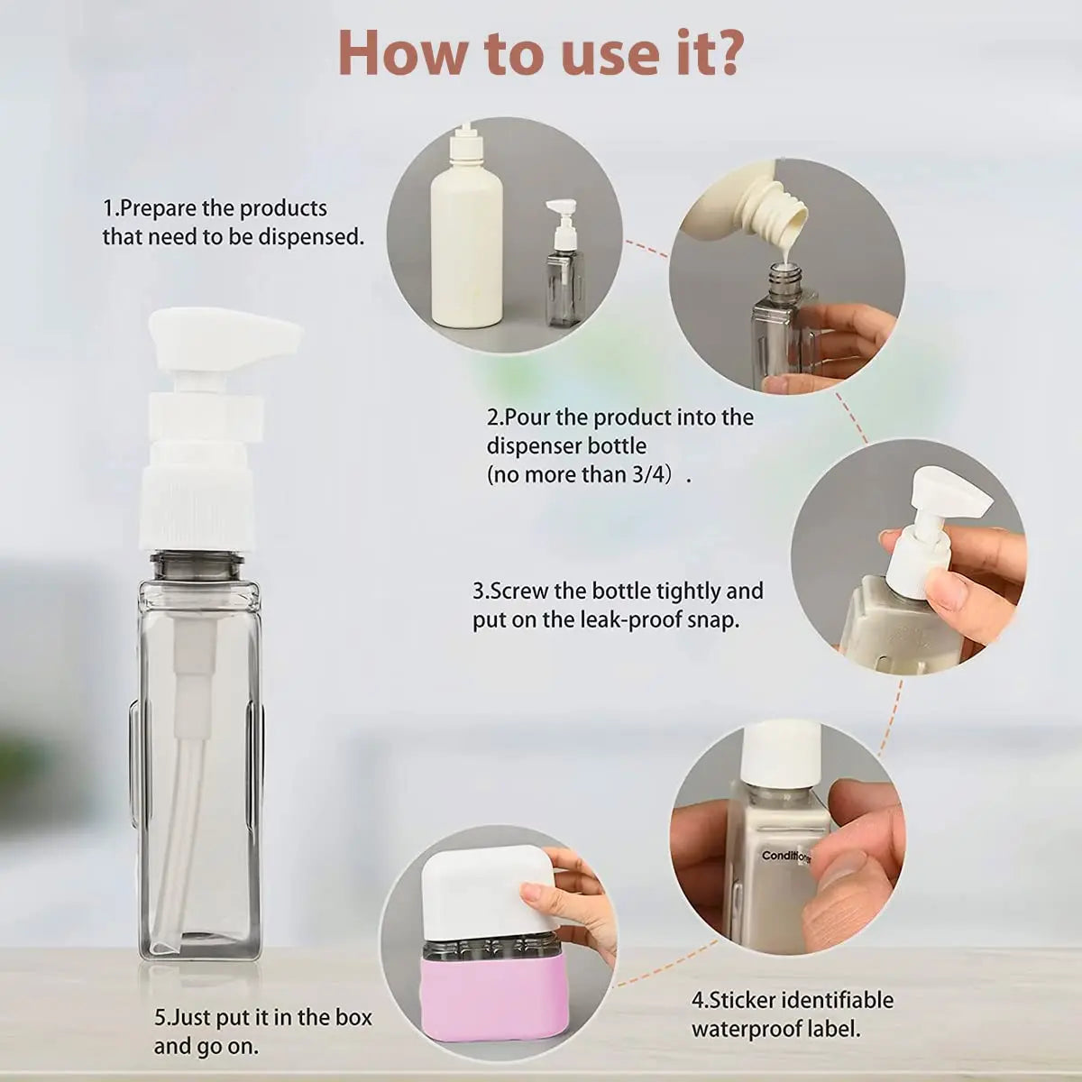 🎁 Mini Shampoo Dispenser Portable Travel Bottle Set