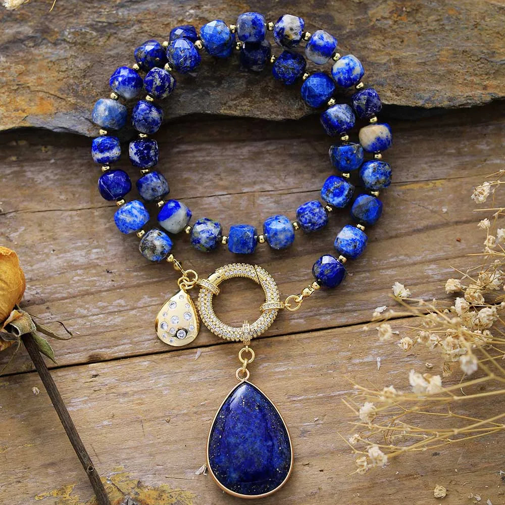Crystal Healing Lariat Pendant Necklace