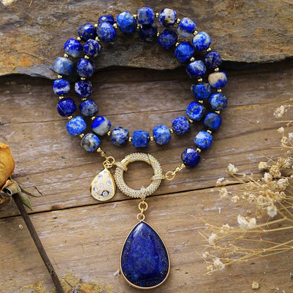 Crystal Healing Lariat Pendant Necklace