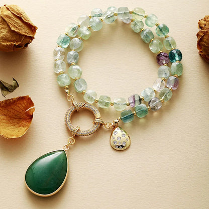 Crystal Healing Lariat Pendant Necklace