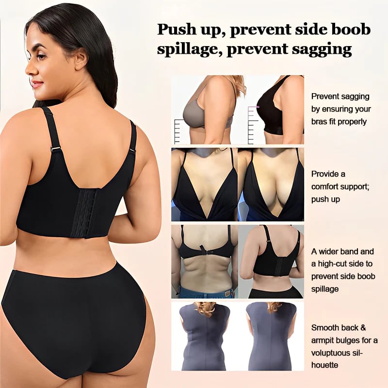 Women Full Coverage Push up Bra Underwire Sculpting Uplift Shapewear Deep Cup T Shirt Bra Hide Back Fat Smoothing Brassiere